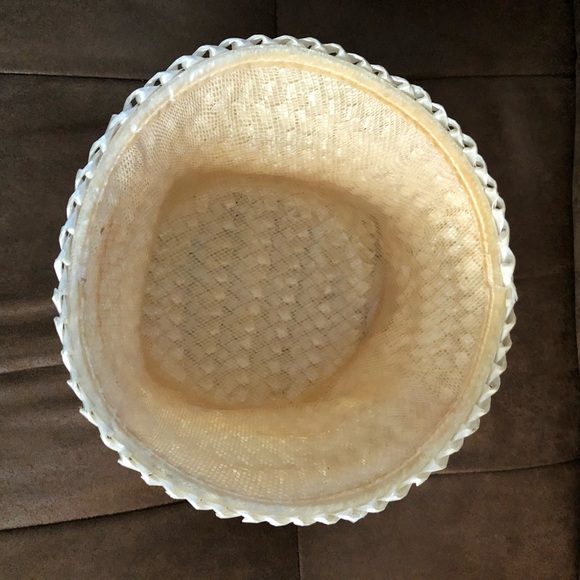 Vintage Cream Raffia Straw Bucket Hat